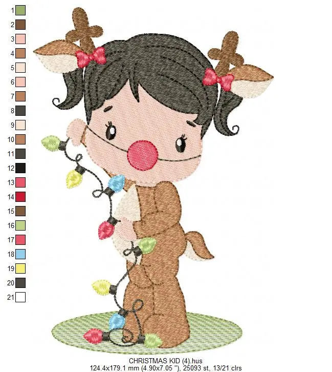 Xmas Girl Elf embroidery designs -  Reindeer Santa Claus Helper embroidery design machine embroidery pattern - instant digital download pes Marcia Embroidery