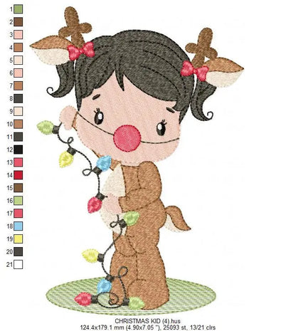 Xmas Girl Elf embroidery designs -  Reindeer Santa Claus Helper embroidery design machine embroidery pattern - instant digital download pes Marcia Embroidery
