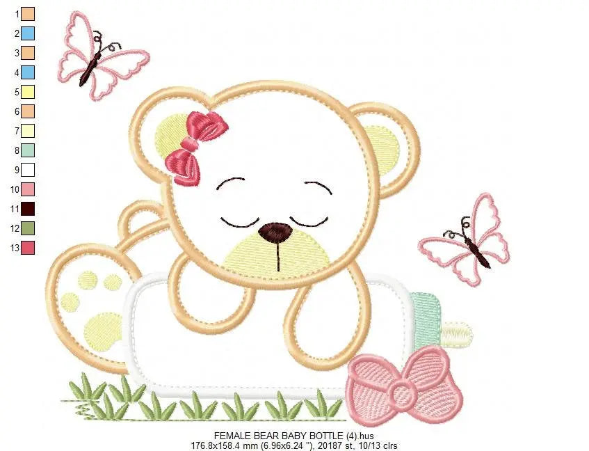 Bear embroidery designs - Teddy embroidery design machine embroidery pattern - Baby girl embroidery file - boy embroidery bear applique Marcia Embroidery