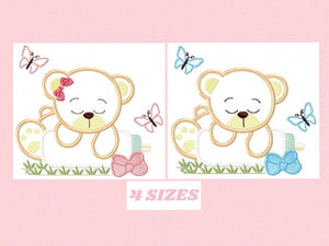 Bear embroidery designs - Teddy embroidery design machine embroidery pattern - Baby girl embroidery file - boy embroidery bear applique