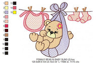 Load image into Gallery viewer, Baby Bear embroidery designs - Teddy embroidery design machine embroidery pattern - baby girl embroidery file - boy embroidery Bear applique
