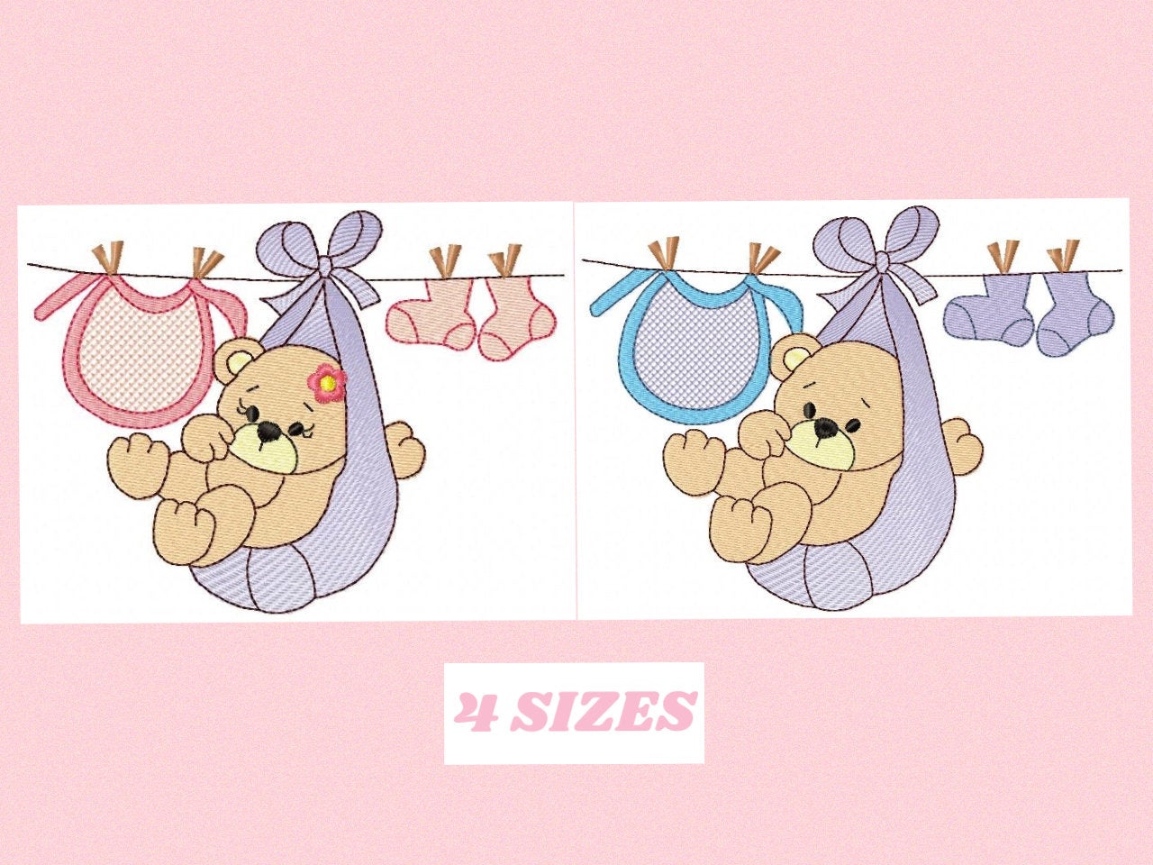 Baby Bear embroidery designs - Teddy embroidery design machine embroidery pattern - baby girl embroidery file - boy embroidery Bear applique