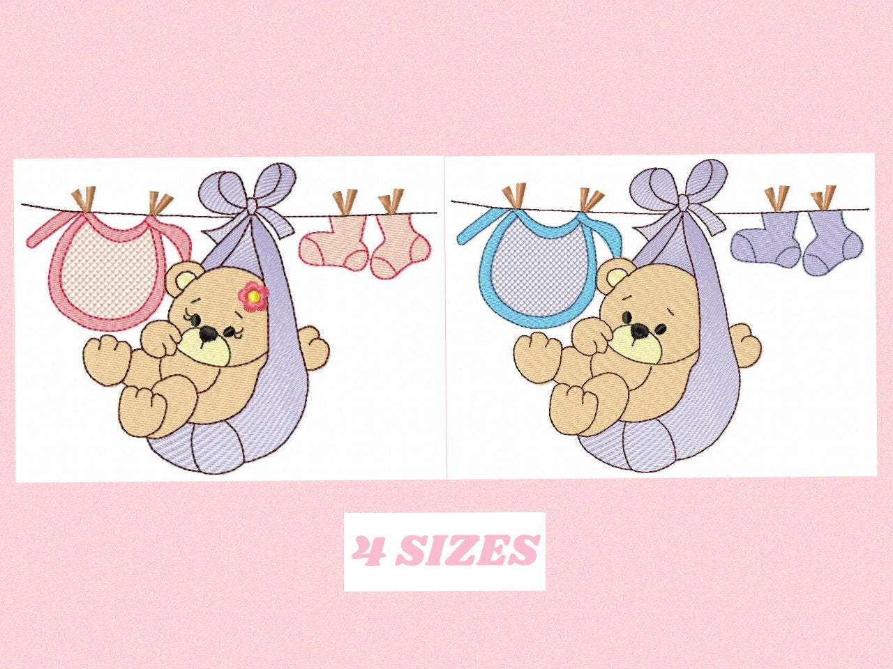 Baby Bear embroidery designs - Teddy embroidery design machine embroidery pattern - baby girl embroidery file - boy embroidery Bear applique