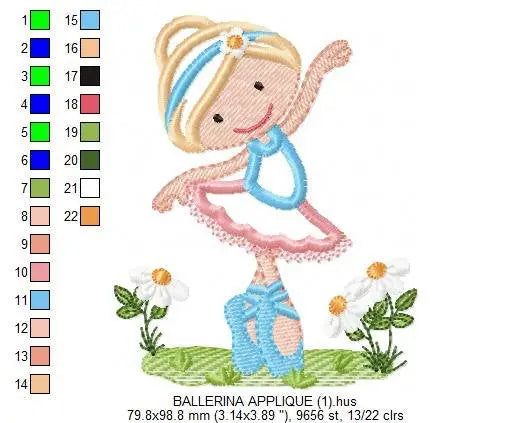 Ballerina embroidery designs - Ballet dancer embroidery design machine embroidery pattern - Ballerina applique design - instant download pes Marcia Embroidery