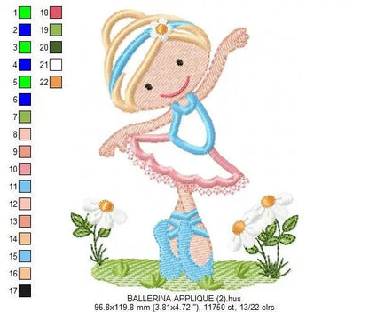 Ballerina embroidery designs - Ballet dancer embroidery design machine embroidery pattern - Ballerina applique design - instant download pes Marcia Embroidery