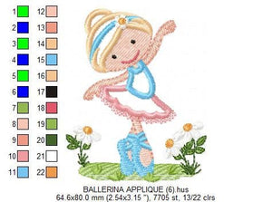 Ballerina embroidery designs - Ballet dancer embroidery design machine embroidery pattern - Ballerina applique design - instant download pes