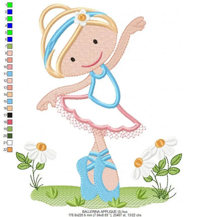 Ballerina embroidery designs - Ballet dancer embroidery design machine embroidery pattern - Ballerina applique design - instant download pes Marcia Embroidery
