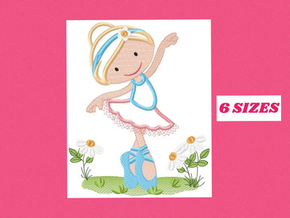 Ballerina embroidery designs - Ballet dancer embroidery design machine embroidery pattern - Ballerina applique design - instant download pes Marcia Embroidery