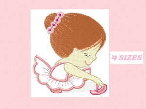 Ballerina embroidery designs - Ballet dancer embroidery design machine embroidery pattern - Girl tutu flowers - Instant download pes jef dst