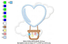 Carica l&#39;immagine nel visualizzatore di Gallery, Balloon embroidery designs - Hot air balloon embroidery design machine embroidery pattern - Sky embroidery file - Heart embroidery applique
