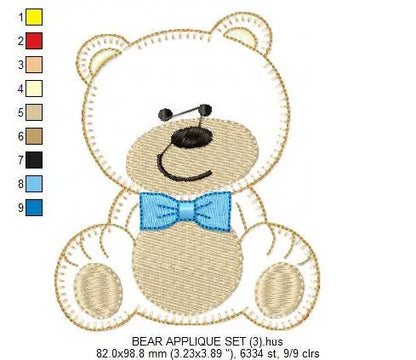 Bear embroidery designs - Teddy embroidery design machine embroidery pattern - boy embroidery file - baby girl embroidery Cute bear applique Marcia Embroidery