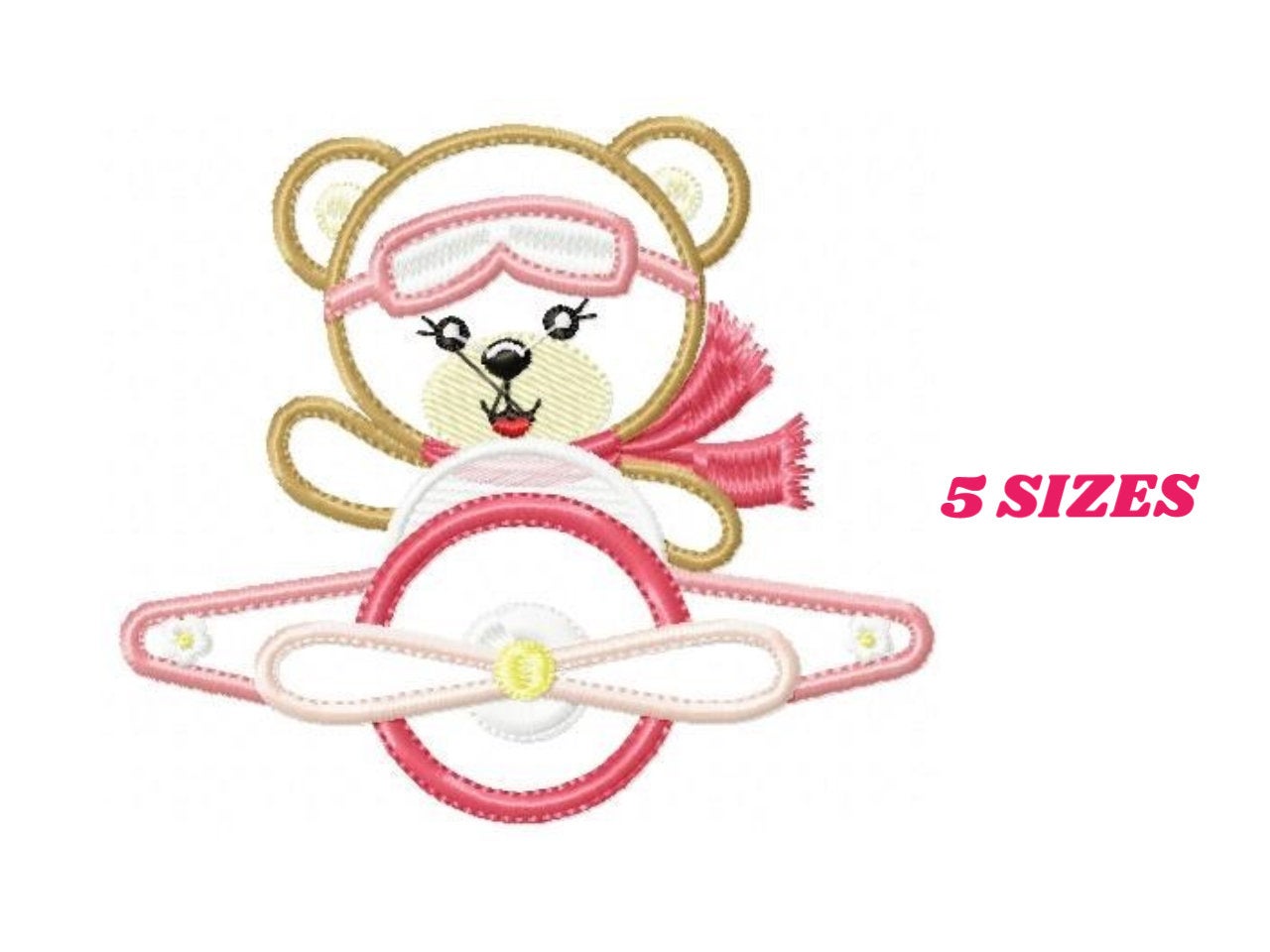 Pilot Bear embroidery designs - Plane embroidery design machine embroidery pattern - Teddy bear applique design girl - baby embroidery file