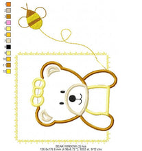 Load image into Gallery viewer, Bear embroidery designs - Teddy embroidery design machine embroidery pattern - Frame bear embroidery bear applique design - instant download
