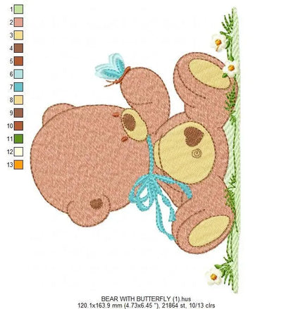 Bear embroidery designs - Baby boy embroidery design machine embroidery pattern - cute teddy bear embroidery file - instant download pes jef Marcia Embroidery
