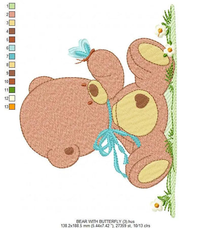 Bear embroidery designs - Baby boy embroidery design machine embroidery pattern - cute teddy bear embroidery file - instant download pes jef Marcia Embroidery