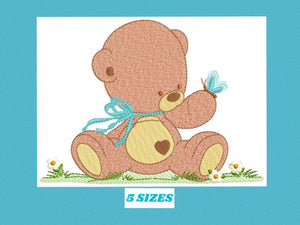 Bear embroidery designs - Baby boy embroidery design machine embroidery pattern - cute teddy bear embroidery file - instant download pes jef