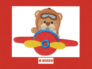 Bear embroidery designs - Plane embroidery design machine embroidery pattern - Teddy bear embroidery - Pilot bear design boy embroidery file