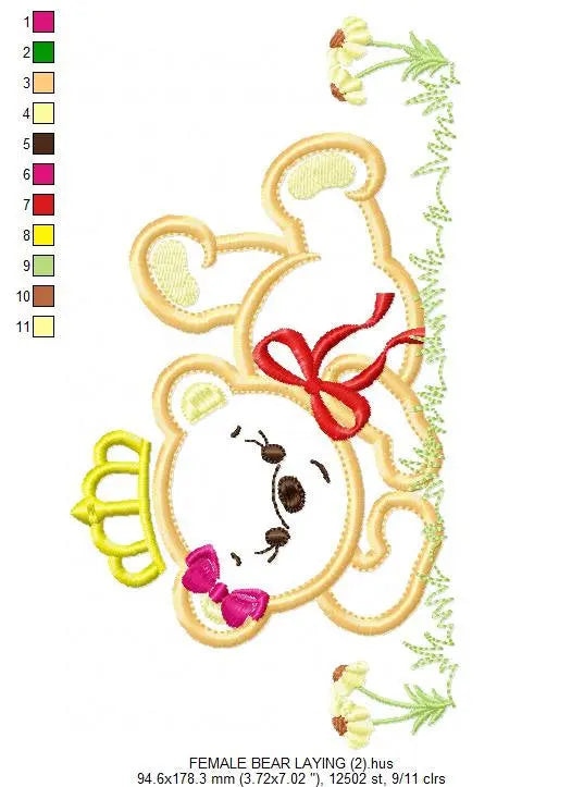 Bear embroidery designs - Teddy embroidery design machine embroidery pattern - King bear applique design - baby embroidery file download Marcia Embroidery