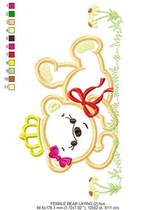 Bear embroidery designs - Teddy embroidery design machine embroidery pattern - King bear applique design - baby embroidery file download