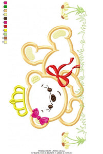 Bear embroidery designs - Teddy embroidery design machine embroidery pattern - King bear applique design - baby embroidery file download