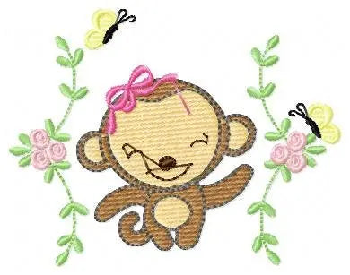 Monkey embroidery designs - Safari embroidery design machine embroidery pattern - Animal embroidery file - instant download newborn nursery Marcia Embroidery