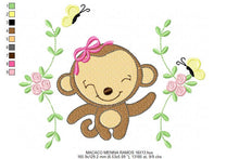 Charger l&#39;image dans la galerie, Monkey embroidery designs - Safari embroidery design machine embroidery pattern - Animal embroidery file - instant download newborn nursery
