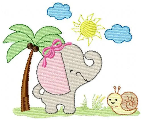 Elephant embroidery designs - Safari embroidery design machine embroidery pattern - Animal embroidery file - elephant pattern baby newborn Marcia Embroidery