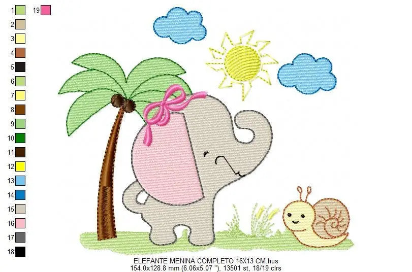 Elephant embroidery designs - Safari embroidery design machine embroidery pattern - Animal embroidery file - elephant pattern baby newborn Marcia Embroidery