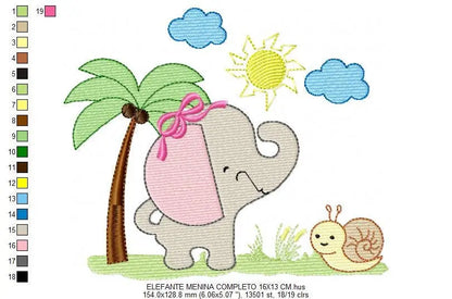 Elephant embroidery designs - Safari embroidery design machine embroidery pattern - Animal embroidery file - elephant pattern baby newborn Marcia Embroidery