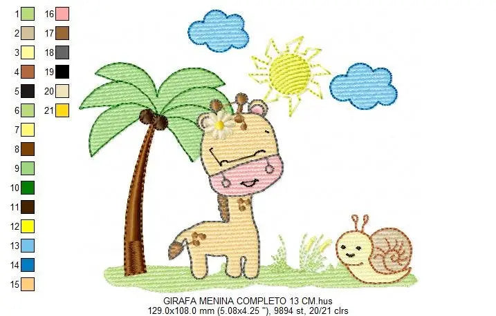 Safari embroidery designs - Giraffe embroidery design machine embroidery pattern - Animals embroidery design boy embroidery girl embroidery Marcia Embroidery