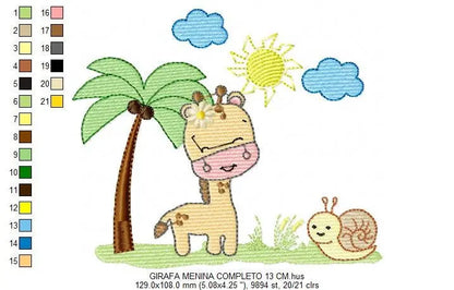 Safari embroidery designs - Giraffe embroidery design machine embroidery pattern - Animals embroidery design boy embroidery girl embroidery Marcia Embroidery