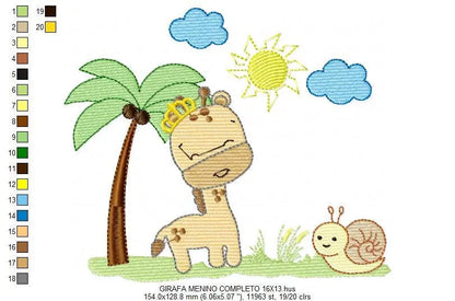 Safari embroidery designs - Giraffe embroidery design machine embroidery pattern - Animals embroidery design boy embroidery girl embroidery Marcia Embroidery
