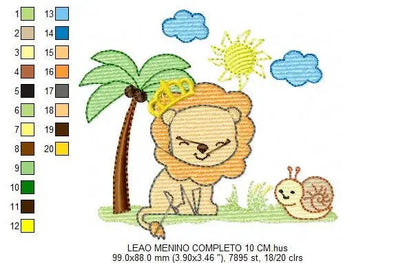 Lion embroidery designs - Safari embroidery design machine embroidery pattern - Animal embroidery file - lion pattern boy and girl design Marcia Embroidery