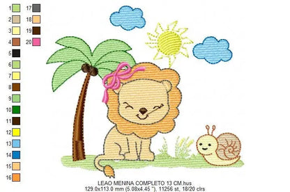 Lion embroidery designs - Safari embroidery design machine embroidery pattern - Animal embroidery file - lion pattern boy and girl design Marcia Embroidery