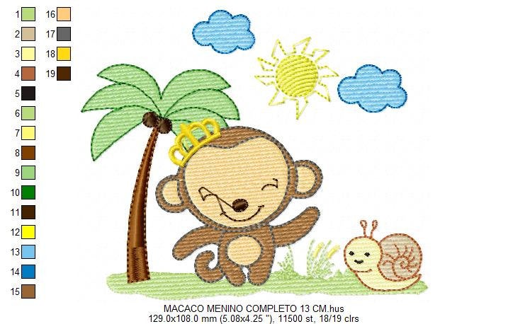Safari embroidery designs - Monkey embroidery design machine embroidery pattern - Animal embroidery file - animals embroidery forest animals
