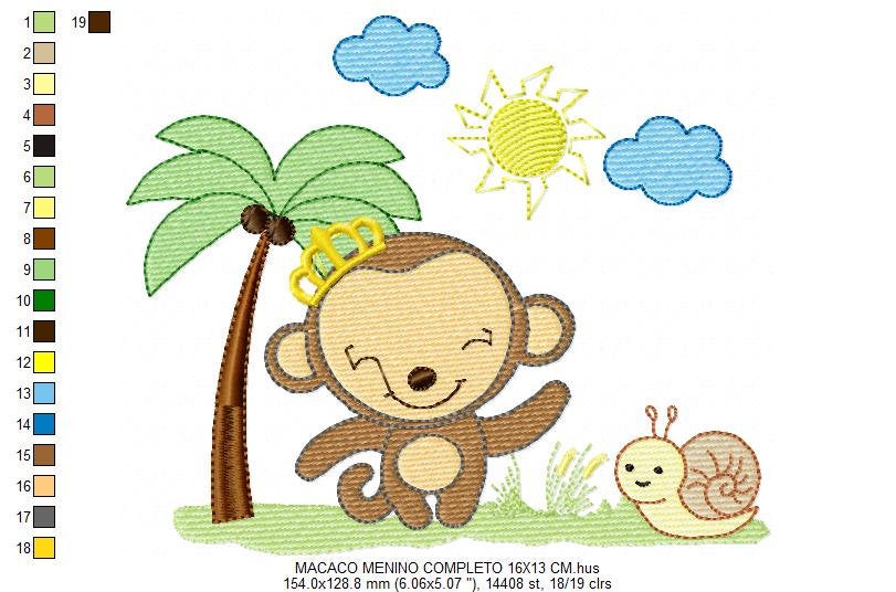 Safari embroidery designs - Monkey embroidery design machine embroidery pattern - Animal embroidery file - animals embroidery forest animals