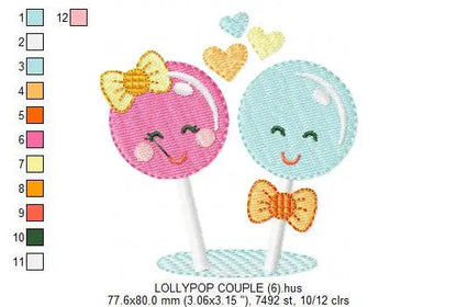 Lollipop embroidery designs - Sweet Candy machine embroidery pattern - Popsicle embroidery file - Children desserts - Instant download pes Marcia Embroidery