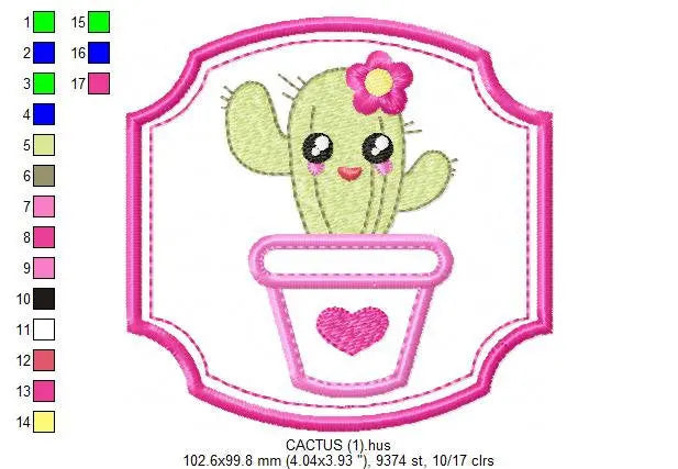 Cactus embroidery designs - cactus vases embroidery design machine embroidery pattern - vase embroidery file succulent applique design frame Marcia Embroidery