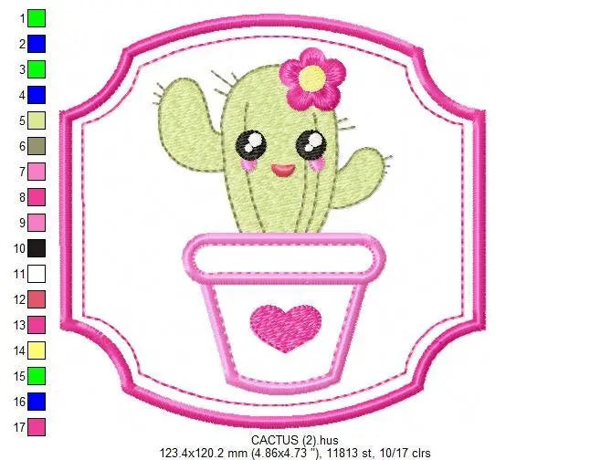 Cactus embroidery designs - cactus vases embroidery design machine embroidery pattern - vase embroidery file succulent applique design frame Marcia Embroidery