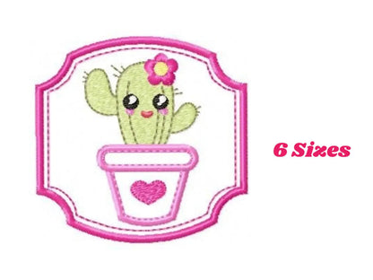Cactus embroidery designs - cactus vases embroidery design machine embroidery pattern - vase embroidery file succulent applique design frame Marcia Embroidery