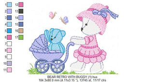 Bear embroidery designs - Mama bear embroidery design machine embroidery pattern - Baby Girl embroidery file - instant digital download