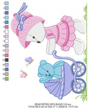 Carica l&#39;immagine nel visualizzatore di Gallery, Bear embroidery designs - Mama bear embroidery design machine embroidery pattern - Baby Girl embroidery file - instant digital download
