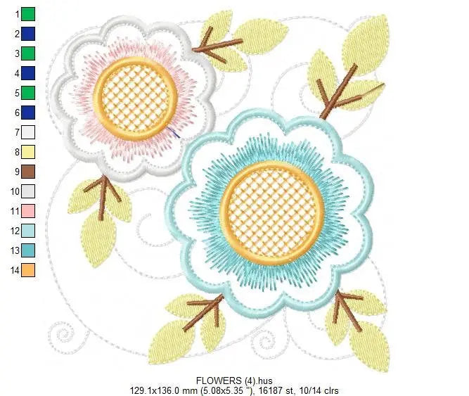 Flowers embroidery designs - Flower embroidery design machine embroidery pattern - Floral embroidery file - instant download roses floral Marcia Embroidery