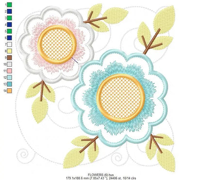 Flowers embroidery designs - Flower embroidery design machine embroidery pattern - Floral embroidery file - instant download roses floral Marcia Embroidery