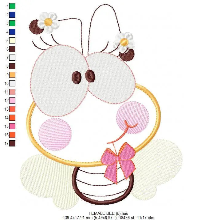Bee embroidery design - Ant embroidery designs machine embroidery pattern - Insect embroidery file -Bee applique design - instant download Marcia Embroidery