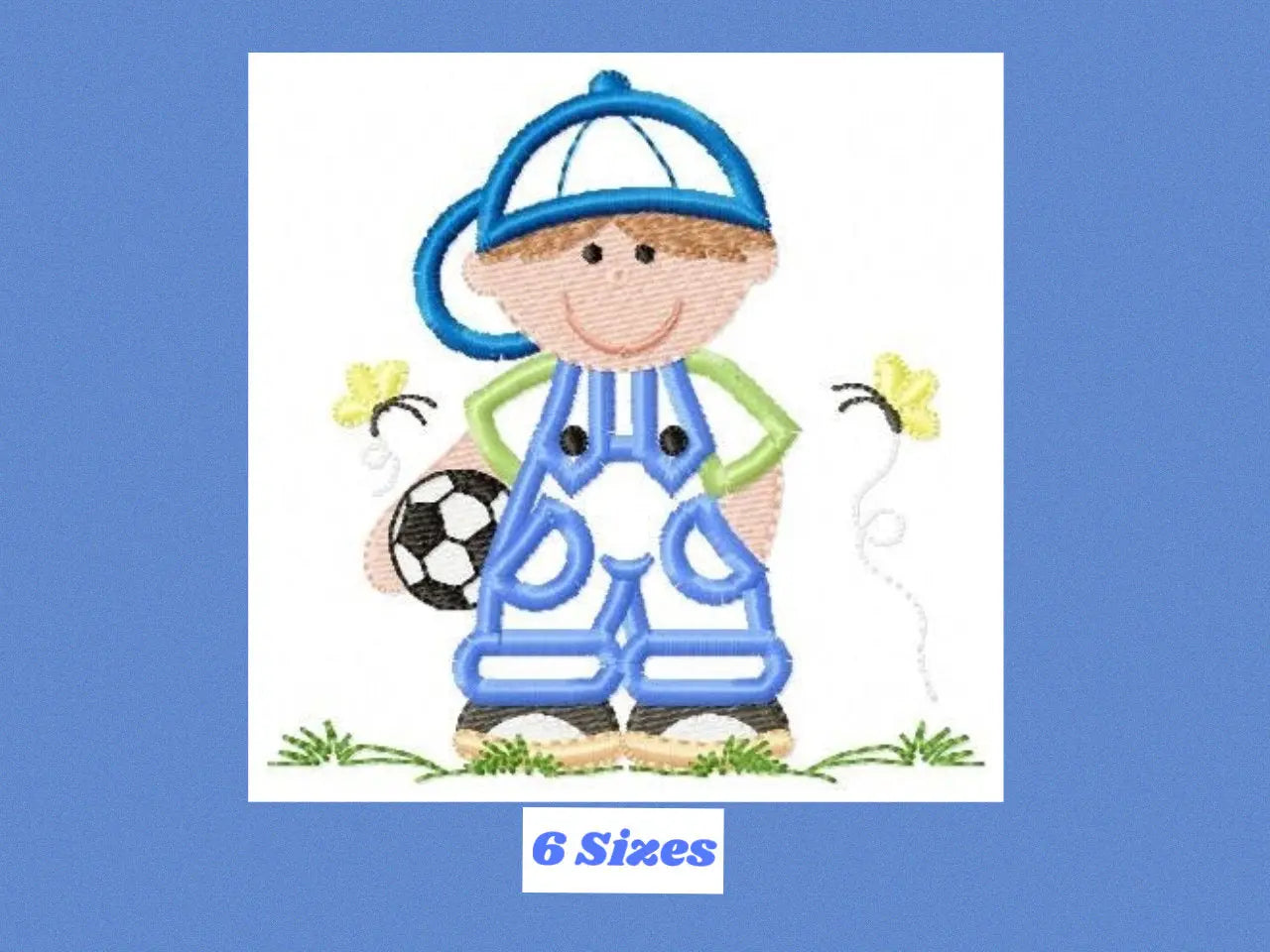 Boy embroidery designs - Soccer embroidery design machine embroidery file - Boy with cap applique design - Soccer player applique design Marcia Embroidery