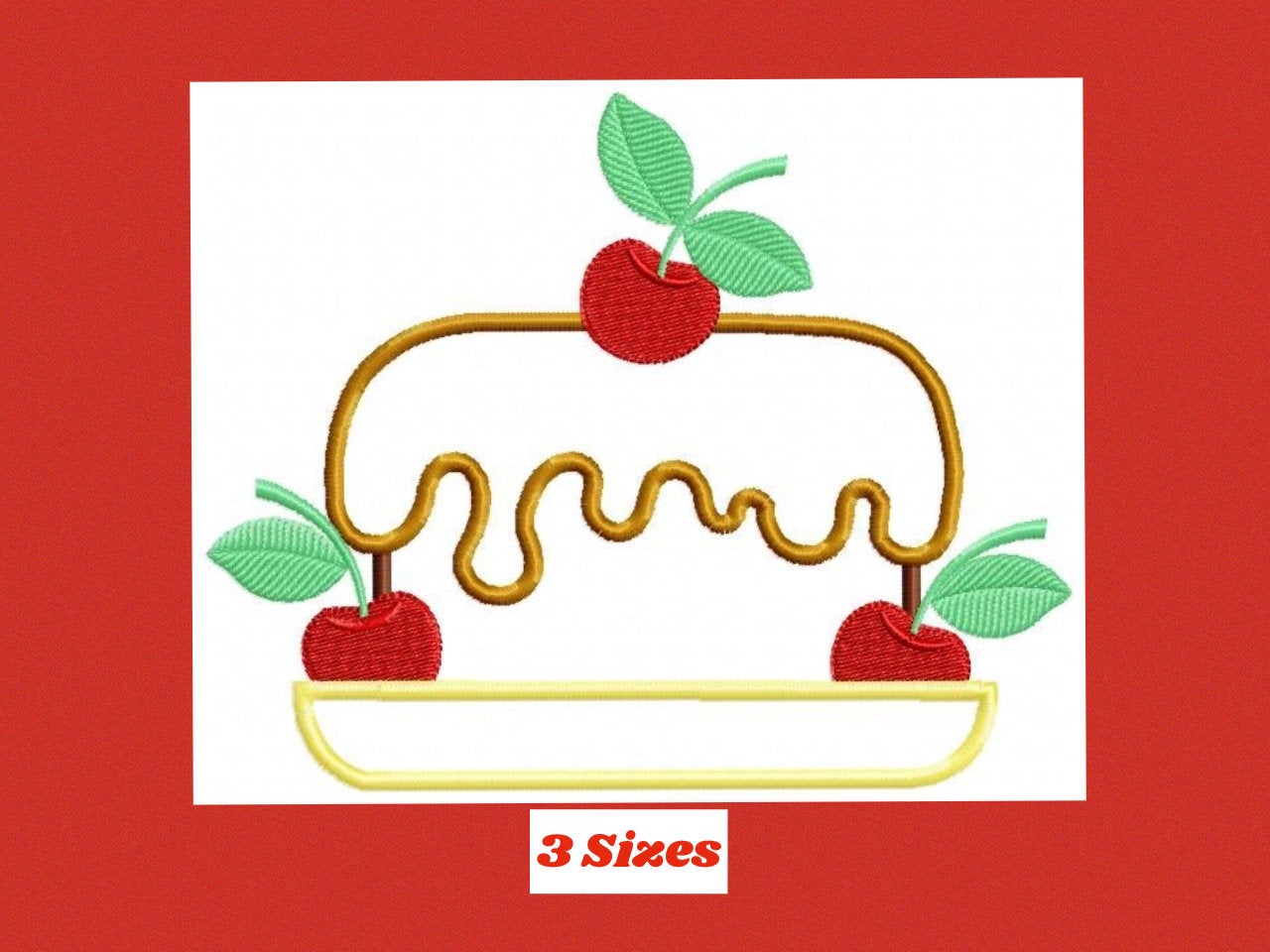 Cake embroidery design - Dessert embroidery design machine embroidery pattern - Kitchen towel embroidery file - Pie applique design