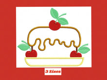 Charger l&#39;image dans la galerie, Cake embroidery design - Dessert embroidery design machine embroidery pattern - Kitchen towel embroidery file - Pie applique design
