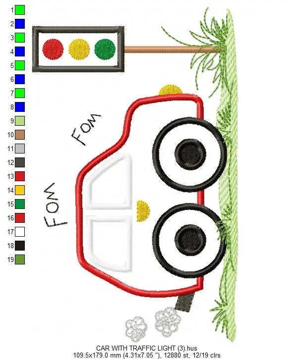 Car embroidery designs - Vehicle embroidery design machine embroidery pattern - automobile embroidery file - car applique design baby boy Marcia Embroidery