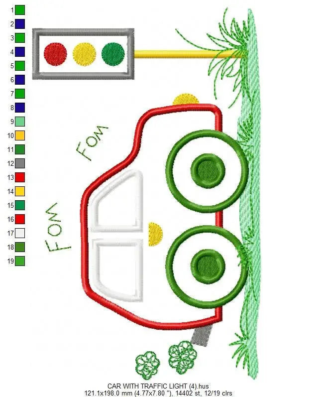 Car embroidery designs - Vehicle embroidery design machine embroidery pattern - automobile embroidery file - car applique design baby boy Marcia Embroidery